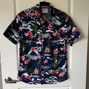 Men’s Hawaiian Flamingo Button Down Shirt